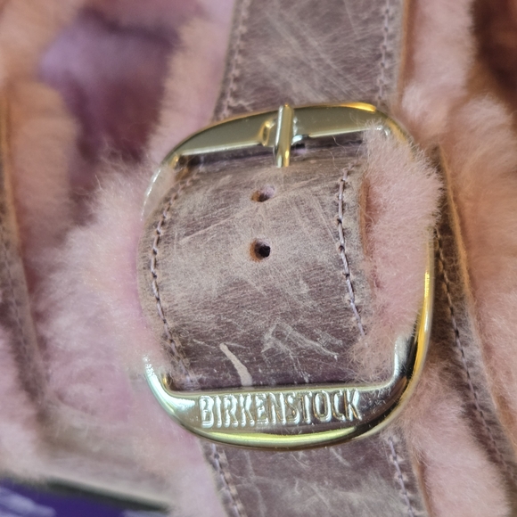 Birkenstock Arizona Lavender Shearling Sandals - Picture 3 of 8
